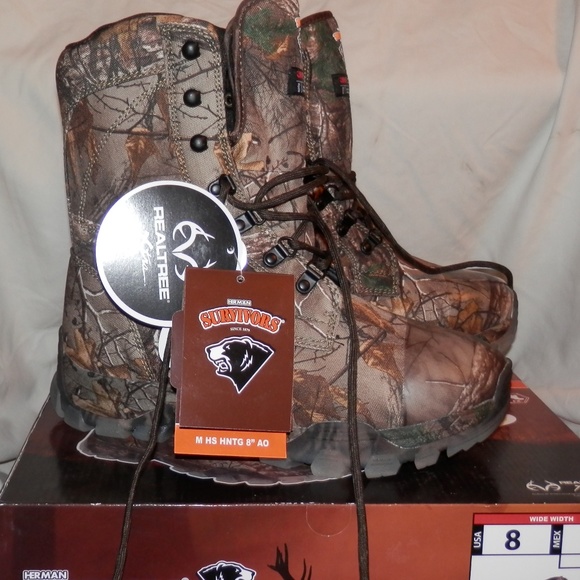 HERMAN SURVIVORS MEN/'S SIZE CAMO HUNTING BOOTS INSULATED WATERPROOF Realtree NEW
